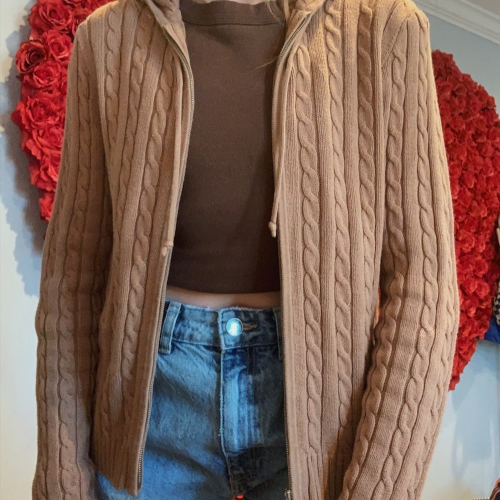 light brown zip up